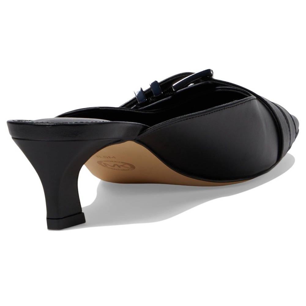 NWOB Michael Kors Women Shoes Size‎ 7M Darrington Kitten Heel Mule Black Leather - Picture 4 of 11